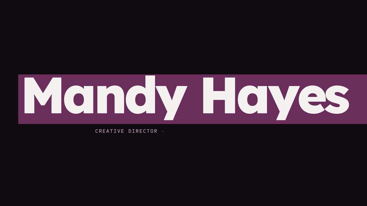 Mandy Hayes showreel